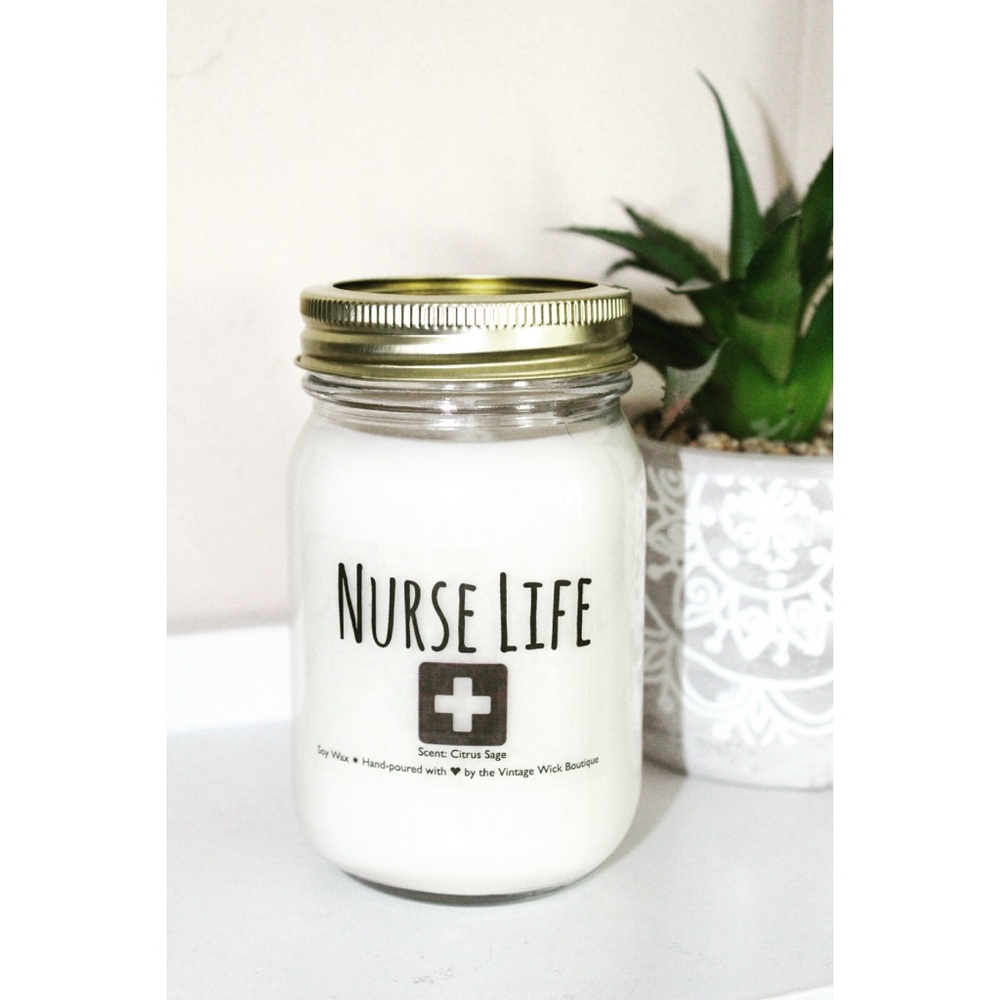 🌟SALE🌟 Nurse life” 16oz SOY candle